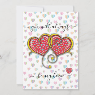 Verstrengelde Harten Aangepaste Elegante Valentijn Kaart