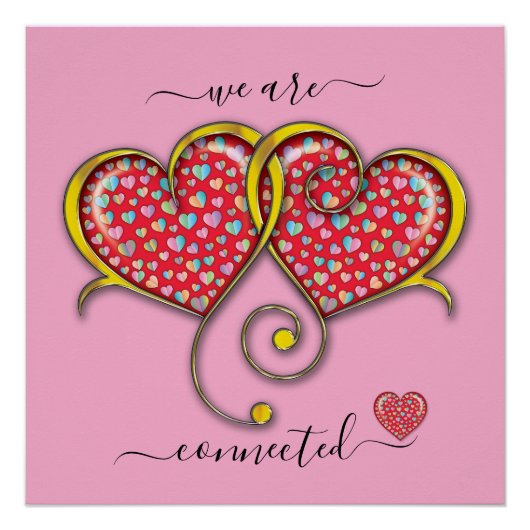 Verstrengelde harten Aangepaste elegante Valentijn Perfect Poster (Voorkant)