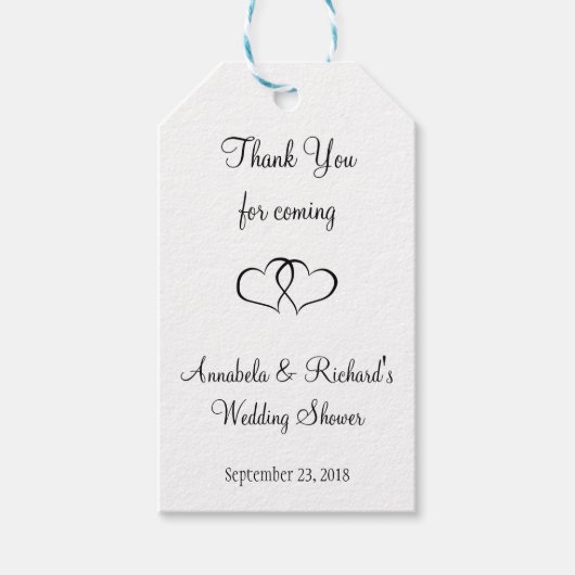 VERSTRENGELDE HARTEN BRUILOFT DOUCHE Cadeau Labels Cadeaulabel (Voorkant)