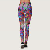 Verstrengelde harten met Waterverf bladeren Leggings (Achterkant)