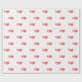 Verstrengelde harten op maat gemonogrammeerd cadeaupapier (Vlak)