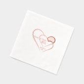 Verstrengelde harten Roos goudfolie gestempeld ser Folie Servetten (Links)