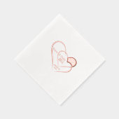 Verstrengelde harten Roos goudfolie gestempeld ser Folie Servetten (Rechts)