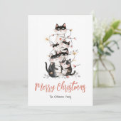 Verstrengelde Katten Kerstvakantie Kaart (Staand voorkant)