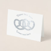 Verstrengelde Pretzel Broodknopen - uw keuze tekst Folie Kaarten (Voorkant)