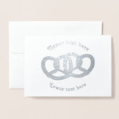 Verstrengelde Pretzel Broodknopen - uw keuze tekst Folie Kaarten (Voorkant met envelop)