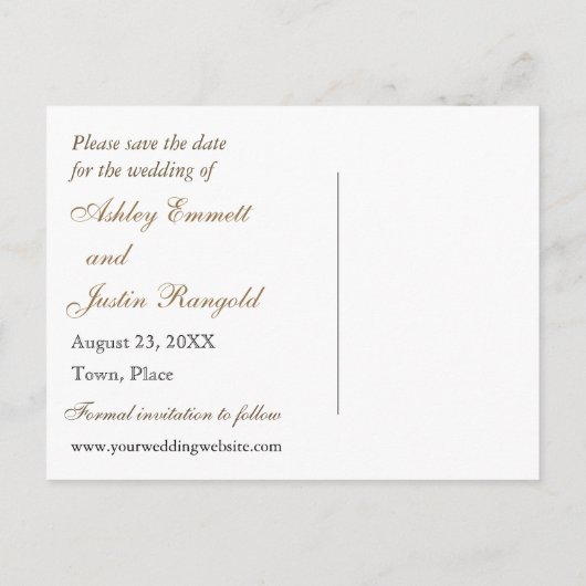 Verstrengelde ringen Save the Date Briefkaart (Achterkant)