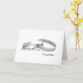 Verstrengelde Ringen Zilver - Gefeliciteerde kaart (Gele Bloem)