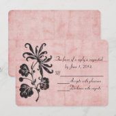 Verstrengelde Roze RSVP Kaart (Voorkant / Achterkant)