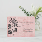 Verstrengelde Roze RSVP Kaart (Staand voorkant)