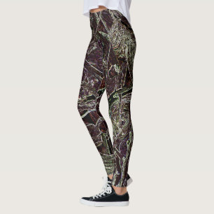 Verstrengelde takken Abstract 101 Groene Legginge Leggings