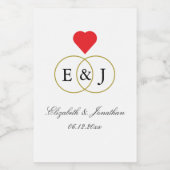 Verstrengelde Trouwringen Wijn Etiket (Enkel label)