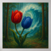 Verstrengelde tulpen - Painterly Style Floral Art Poster (Voorkant)