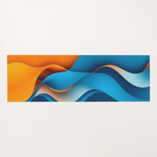 Verstrengeling van Oranje en blauwe golven Yogamat (Achterkant (horizontaal))