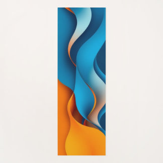 Verstrengeling van Oranje en blauwe golven Yogamat