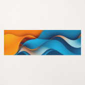 Verstrengeling van Oranje en blauwe golven Yogamat (Voorkant (horizontaal))