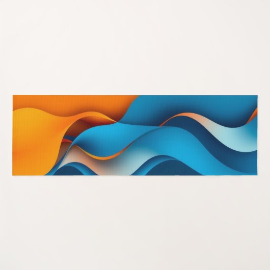 Verstrengeling van Oranje en blauwe golven Yogamat (Voorkant (horizontaal))