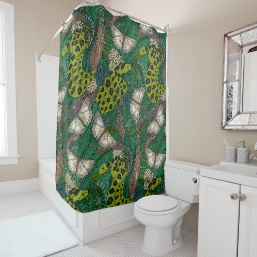 verstrikt bos groen douchegordijn (In situ)