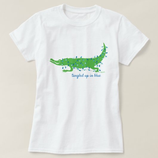 Verstrikt in blauw T-shirt (Design voorkant)