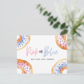 Verstrooid met liefde donut baby shower aankondigi feestdagenkaart (Staand voorkant)