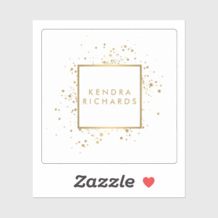 Verstrooid namaak gouden confetti sticker