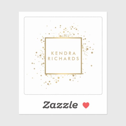 Verstrooid namaak gouden confetti sticker (Vel)