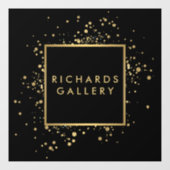 Verstrooid nepgoudconfetti zwart raamsticker (Vel)