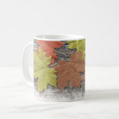 Verstrooide bladeren koffie mok (Voorkant links)