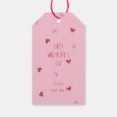 Verstrooide harten – Gelukkige Valentijnsdag Cadeaulabel (Achterkant)