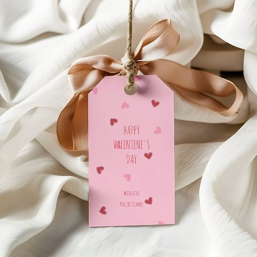 Verstrooide harten – Gelukkige Valentijnsdag Cadeaulabel