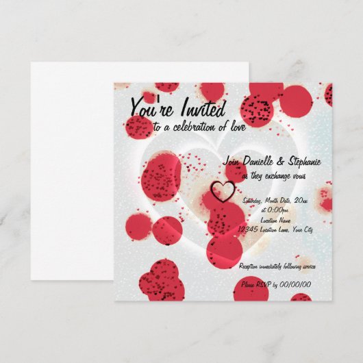 Verstrooide Harten Kaart (Voorkant / Achterkant)