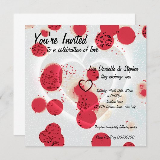 Verstrooide Harten Kaart (Voorkant / Achterkant)