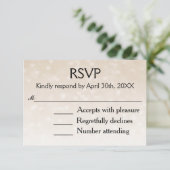 Verstrooide harten Licht Taupe Ombre Trouwfeest RSVP Kaartje (Staand voorkant)