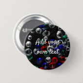 Verstrooide juwelen en edelstenen op maat ronde button 5,7 cm (Voorkant /achterkant)