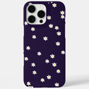 Verstrooide madeliefjes op dieppaarse telefoonhoes iPhone 16 pro max hoesje