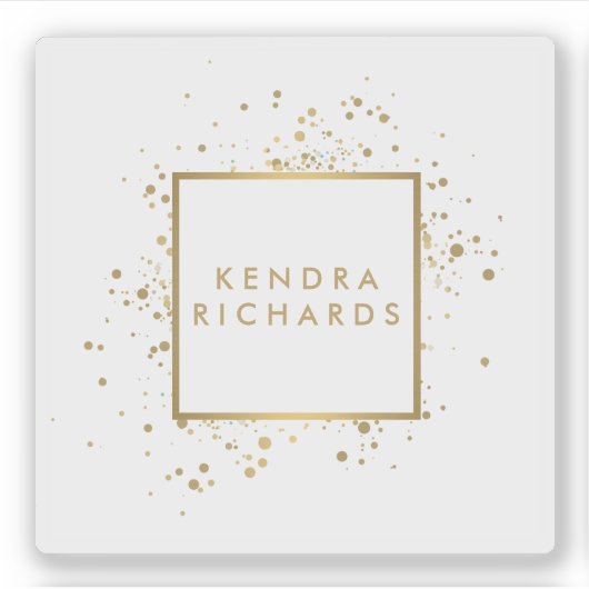 Verstrooide Nep Gouden Confetti Sticker (Voorkant)