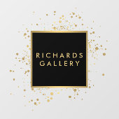 Verstrooide Nep Gouden Confetti Zwart/Transparant Raamsticker (Vel)