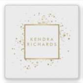 Verstrooide nepgouden confetti sticker (Voorkant)