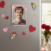 Verstrooide Rode Hartjes Valentijnkaart Magneet
