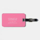 Verstrooide Roze Harten Confetti Bagagelabel (Achterkant horizontaal)