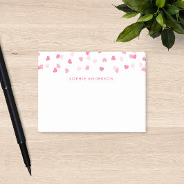 Verstrooide Roze Harten Confetti Post-it® Notes