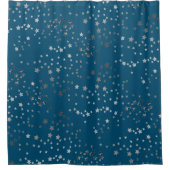 Verstrooide sterren op blauw douchegordijn (Voorkant)