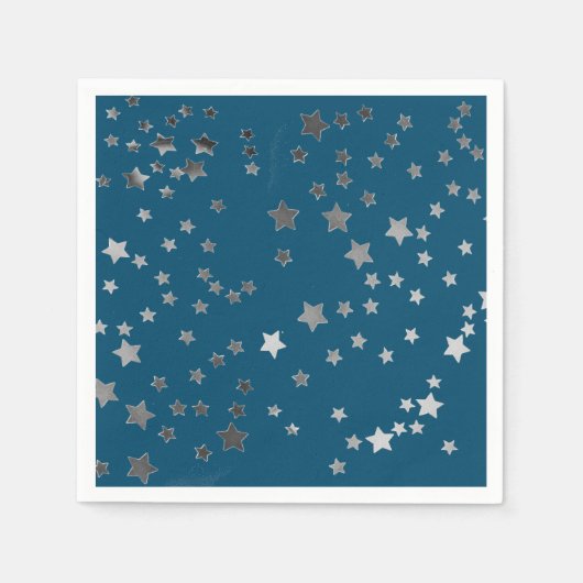 Verstrooide sterren op blauw servet (Voorkant)