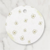 verstrooiing gouden bloesems wit gunst tag bedankjes labels (Achterkant)