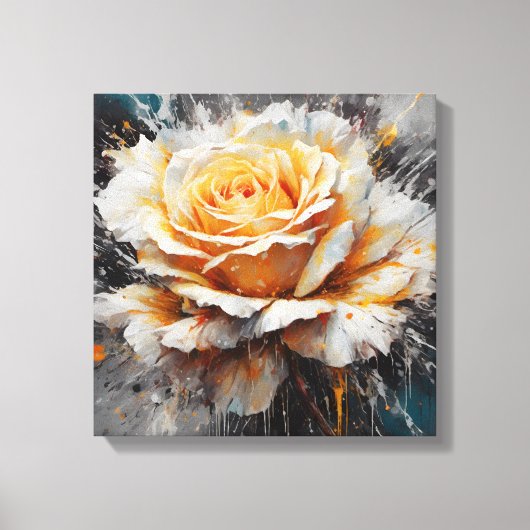 Verstrooiing Levendig Kleurrijk Roos Canvas Afdruk (Voorkant)