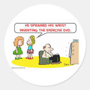 verstuikte polsoefening DVD Ronde Sticker