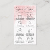 Verstuiving Tan Prep & Aftercare Guide Blush Water Visitekaartje (Voorkant)