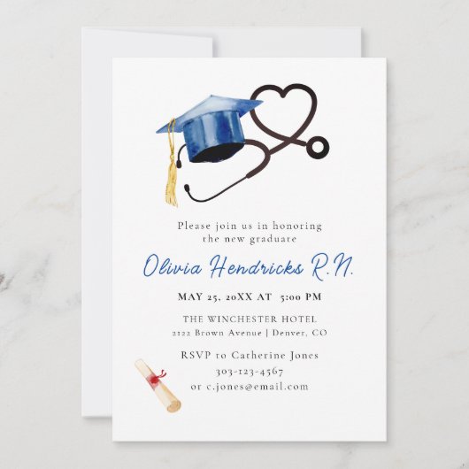 Verstuivingskap voor verpleegkundige en stethoscoo kaart (Voorkant)