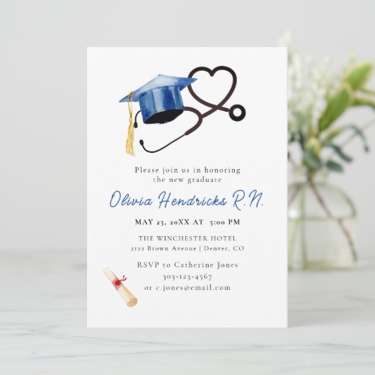 Verstuivingskap voor verpleegkundige en stethoscoo kaart (Staand voorkant)