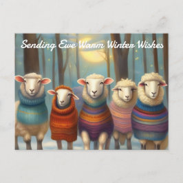 Versturen van ooi warme winterwensen briefkaart